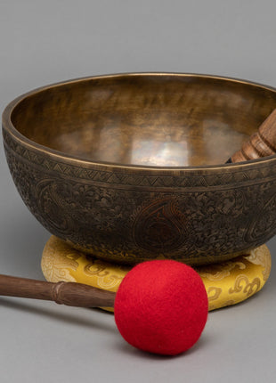 Buddhist Singing Bowl | Traditional Art | Antique Carved Bowl
