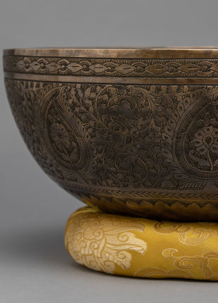 Singing Bowl for Healing | Hand-Hammered Bowl | Antique Carvings