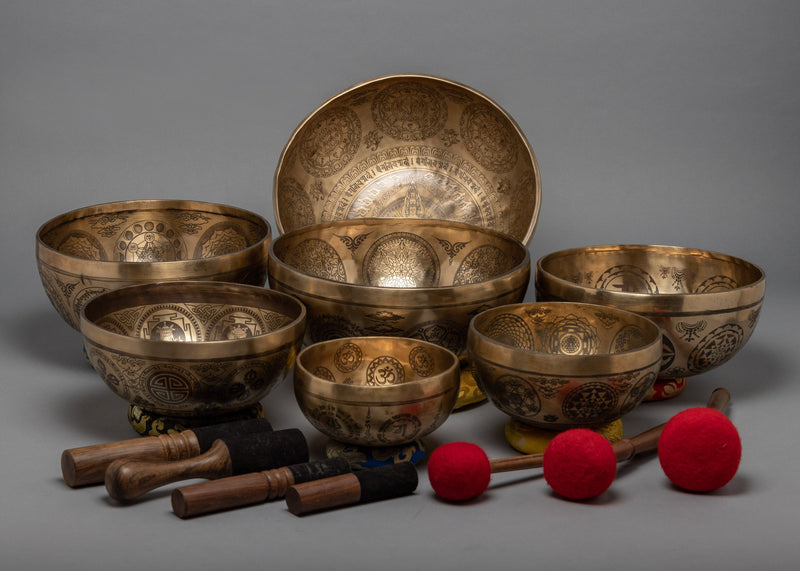 Tibetan Brass Singing Bowl Set | Super Fine Singing Bowl Set