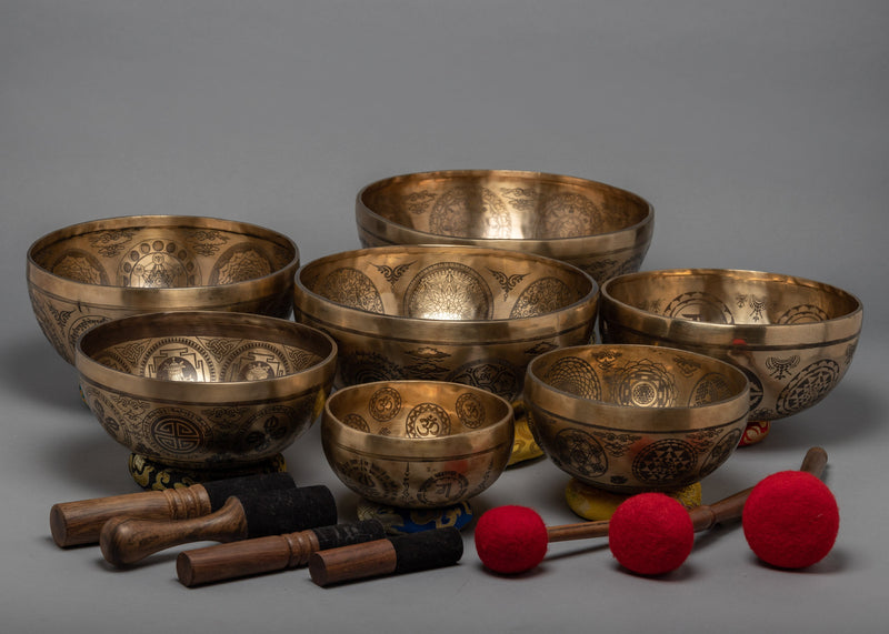 Tibetan Brass Singing Bowl Set | Super Fine Singing Bowl Set