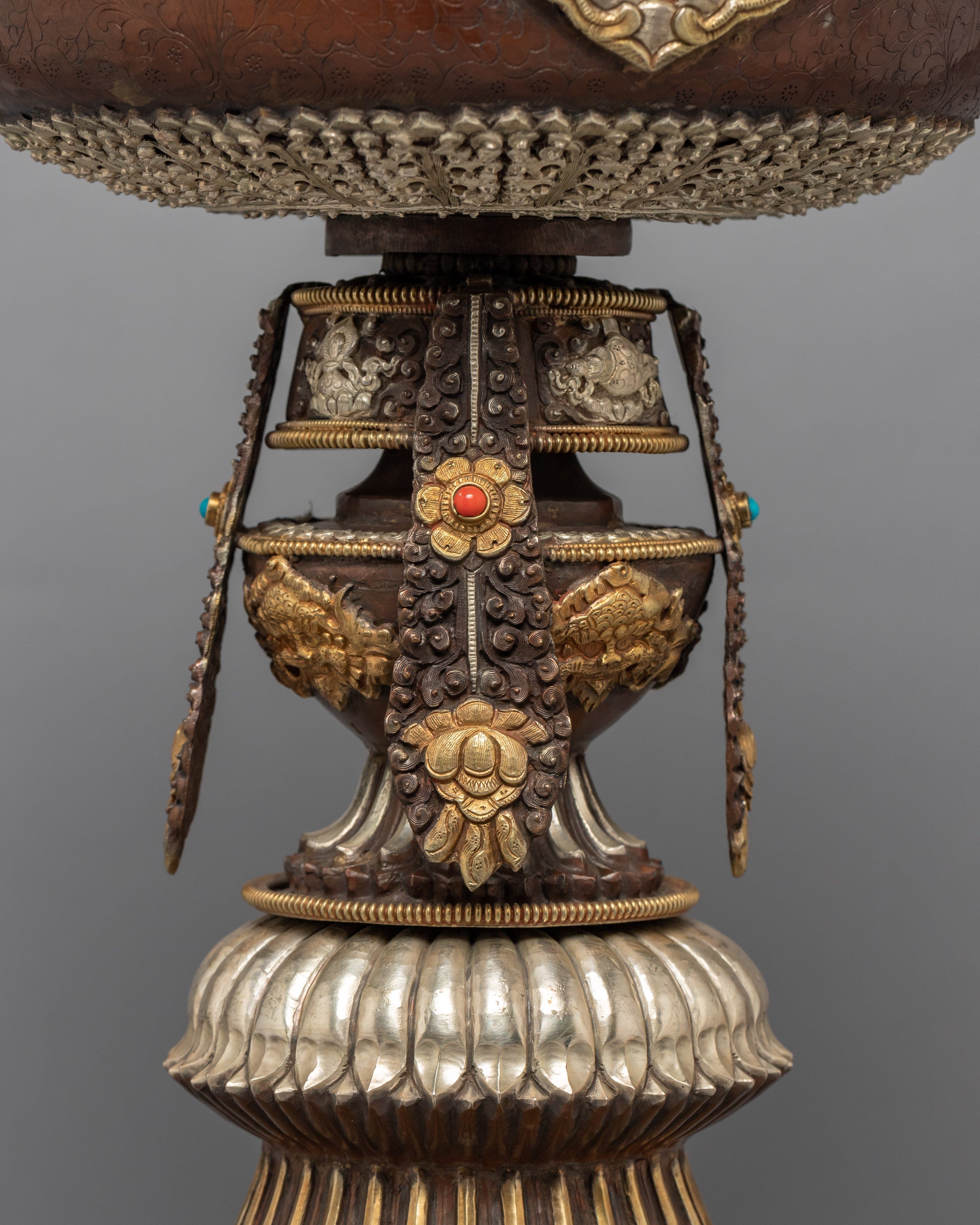 Tibetan Butter Lamp Set | Handcarved Lamp Set