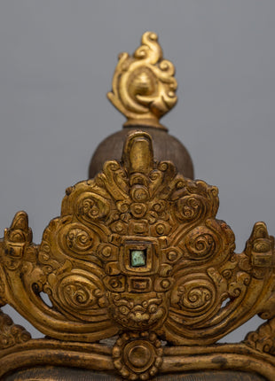 Large Buddha Head  | 24K Gold Plating with Antique Finishing