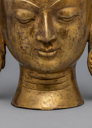 Large Buddha Head  | 24K Gold Plating with Antique Finishing