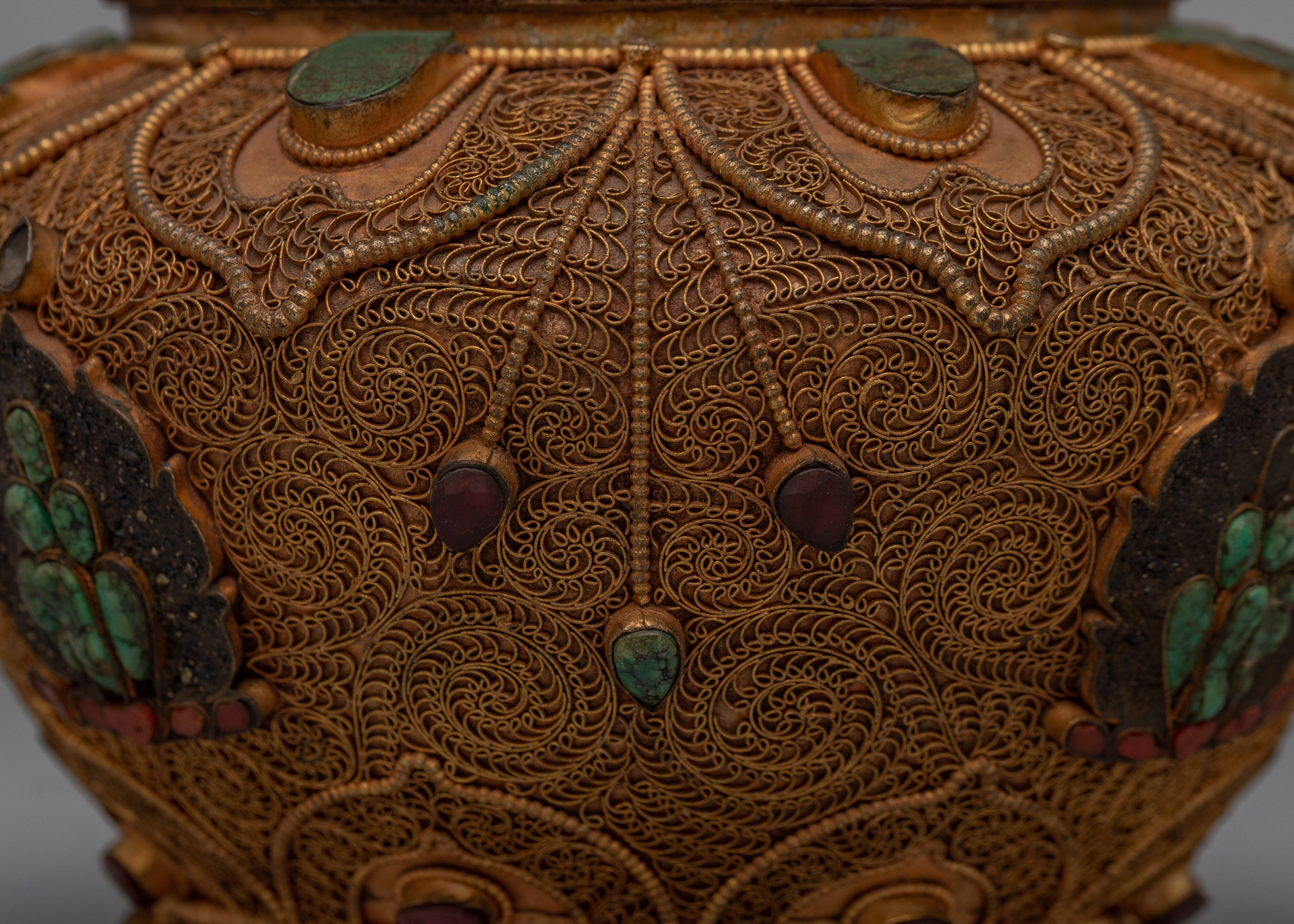 Copper Nesi Dhupur Pot | Traditional Buddhist Art | Religious Gift Ideas