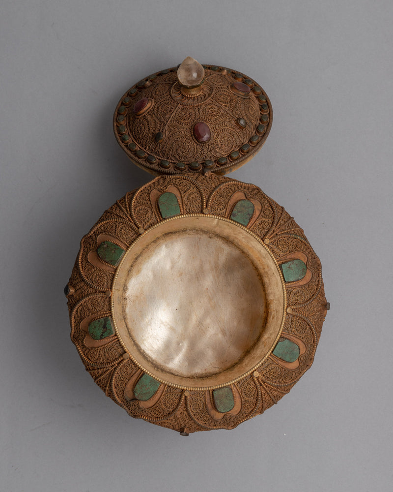 Copper Nesi Dhupur Pot | Traditional Buddhist Art | Religious Gift Ideas