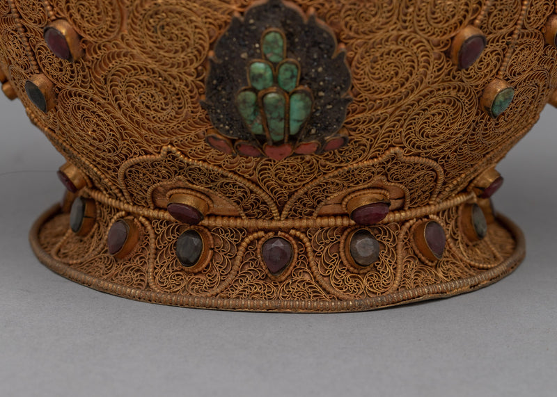 Copper Nesi Dhupur Pot | Traditional Buddhist Art | Religious Gift Ideas