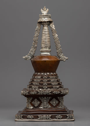 Tibetan Buddhist Stupa | Silver Plating