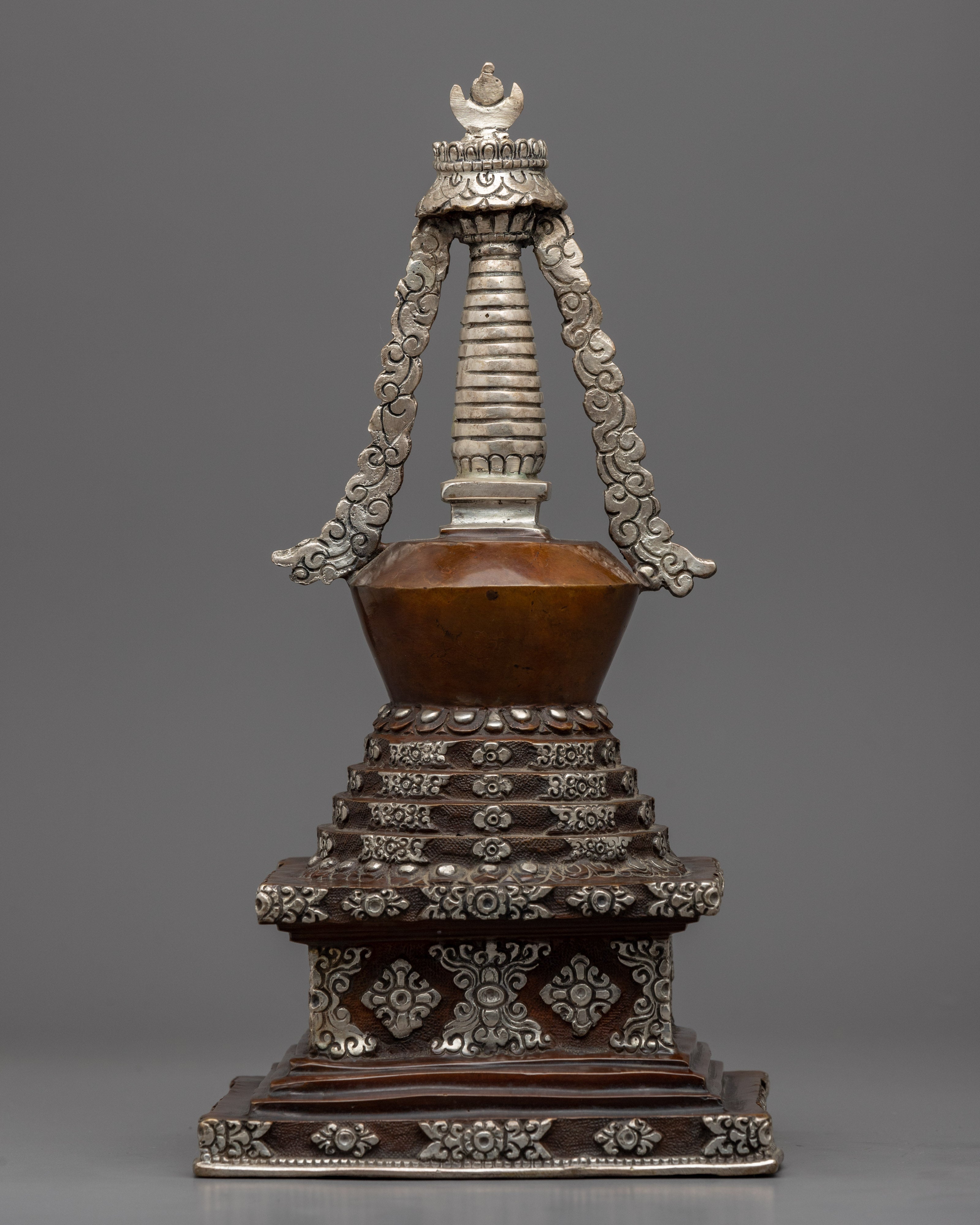 Tibetan Buddhist Stupa | Silver Plating