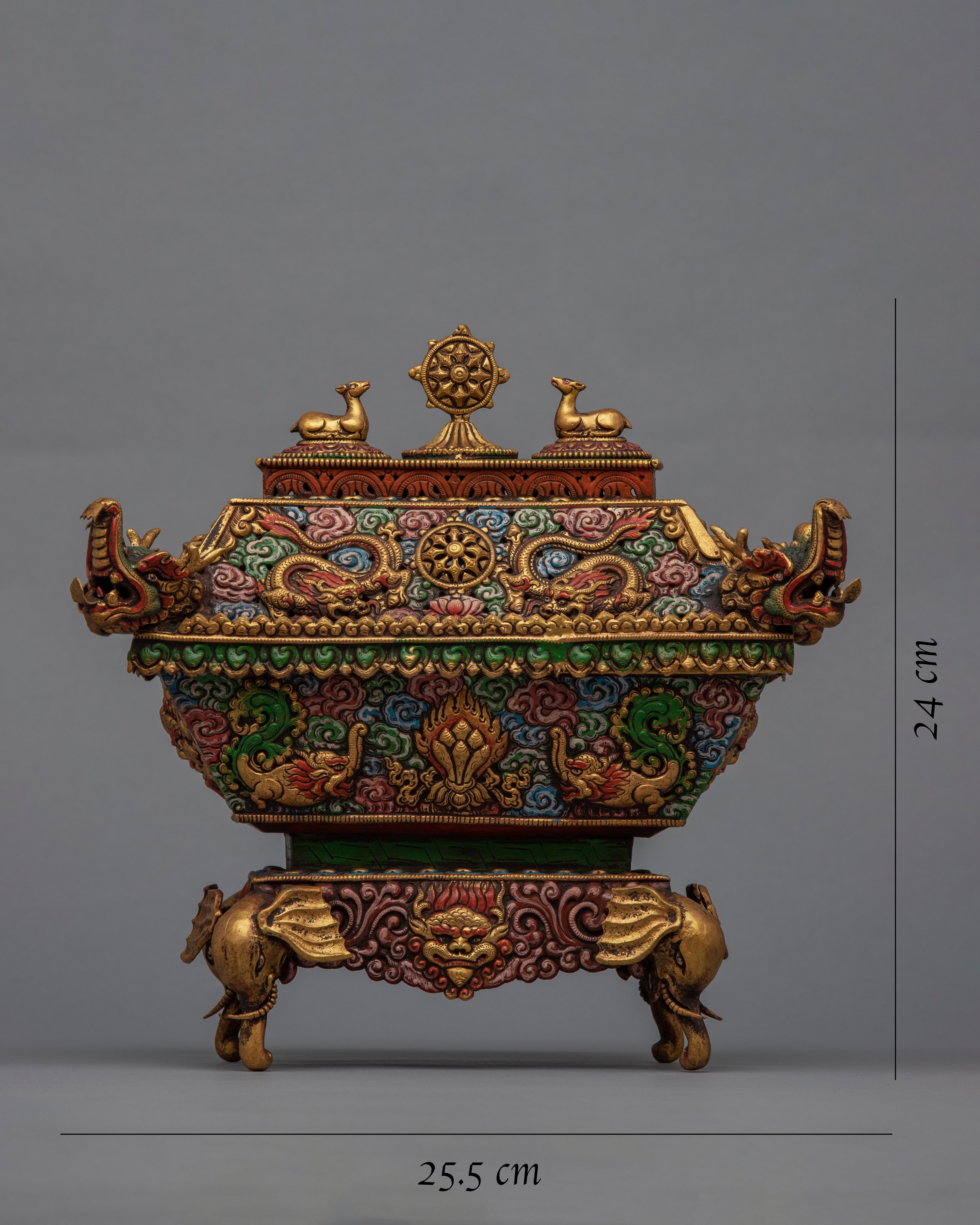 Buddhist Incence Burner |  24K Gold Plating
