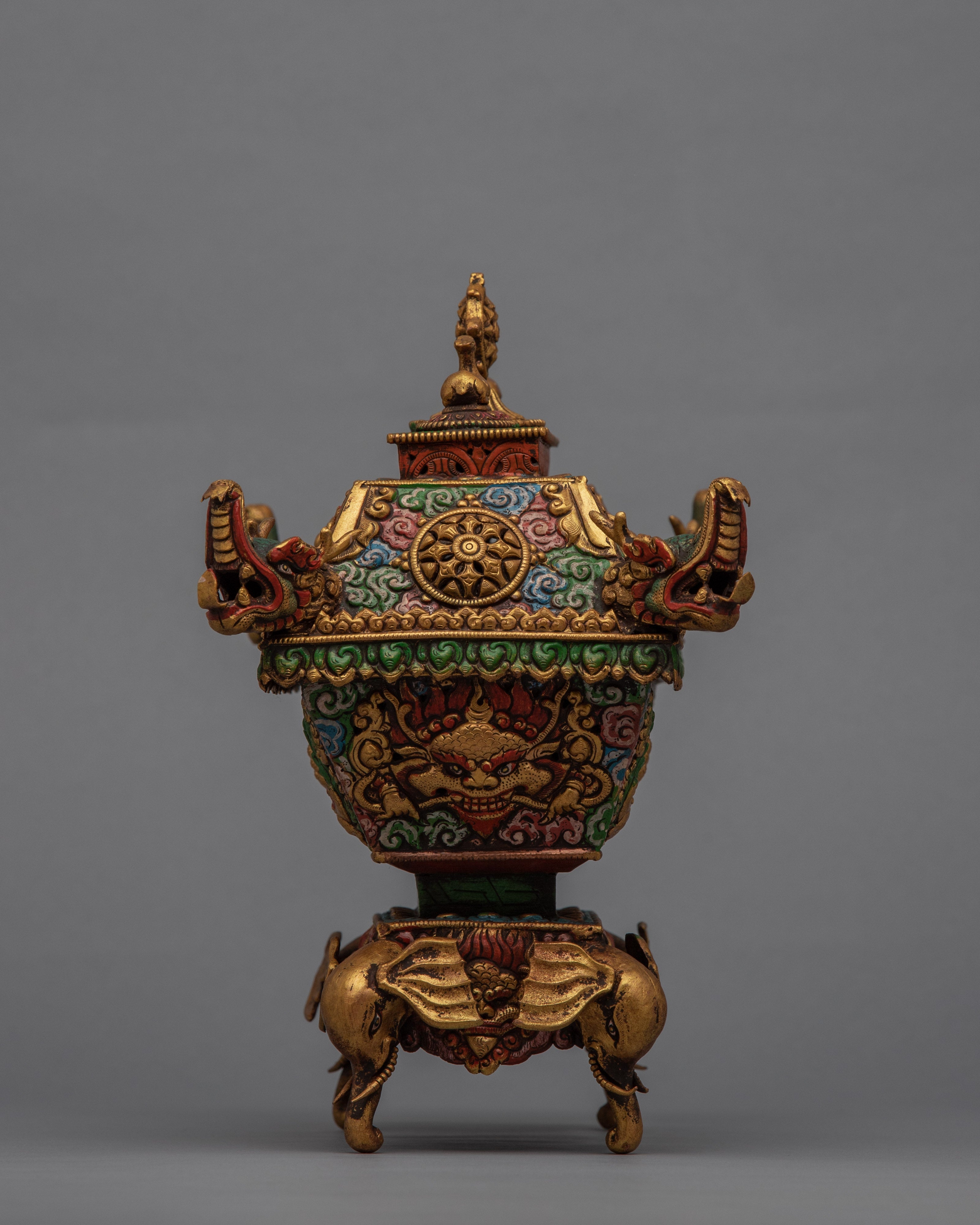 Buddhist Incence Burner |  24K Gold Plating