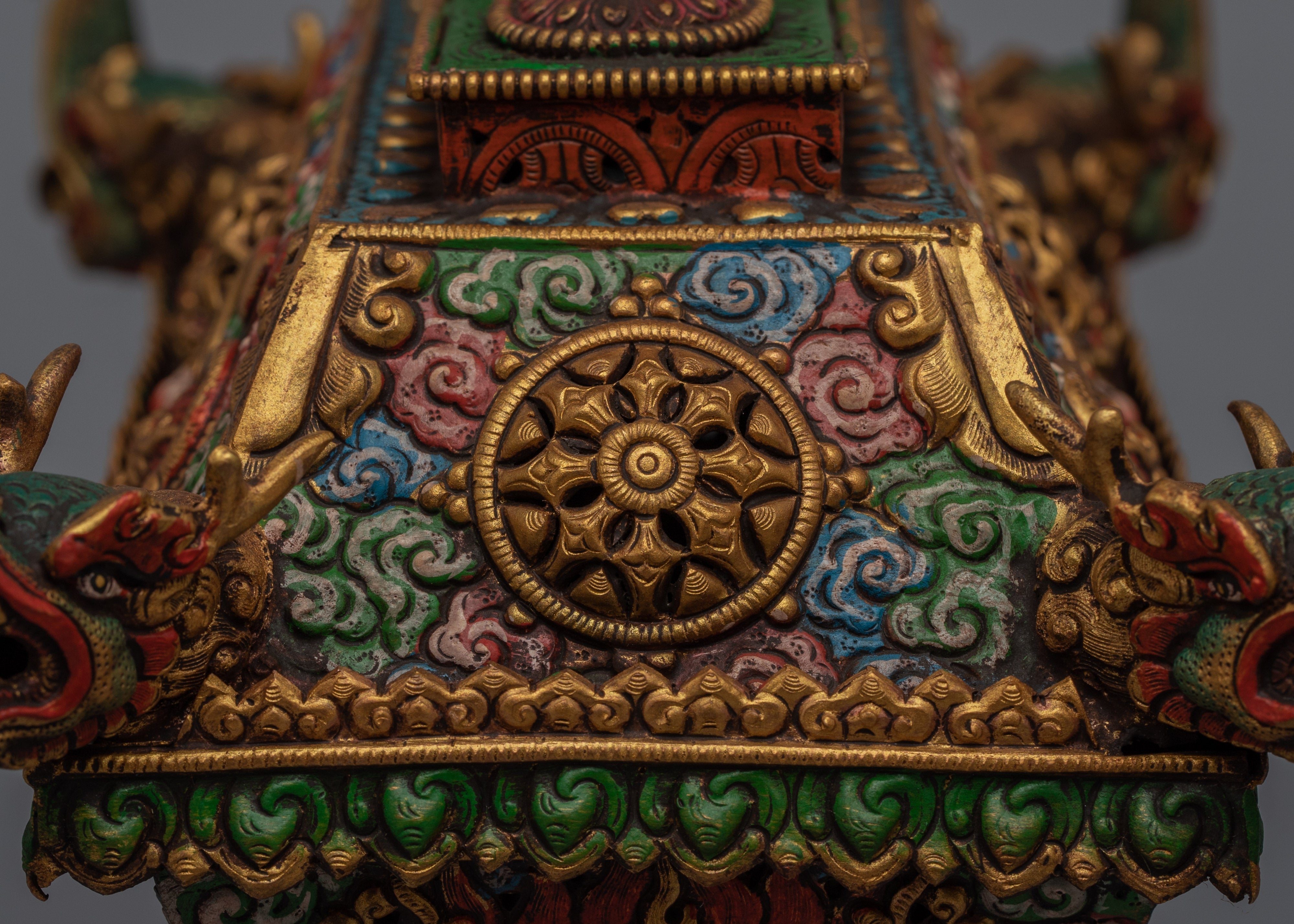 Buddhist Incence Burner |  24K Gold Plating