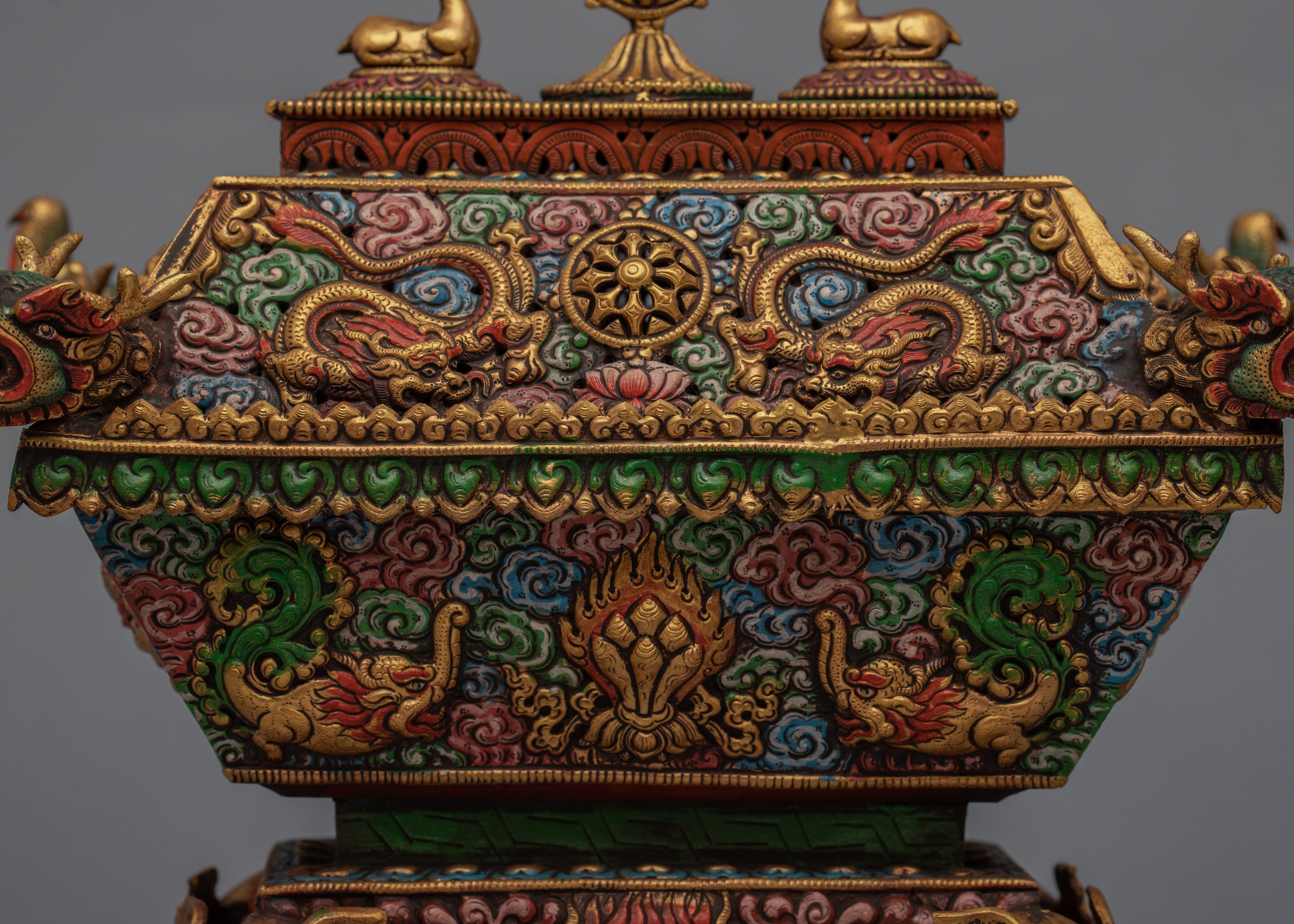 Buddhist Incence Burner |  24K Gold Plating