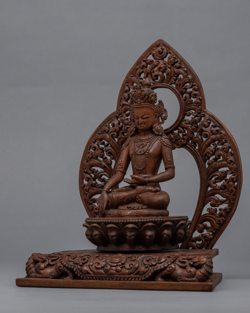 Wooden Shakyamuni Statue | Himalayan Art Work