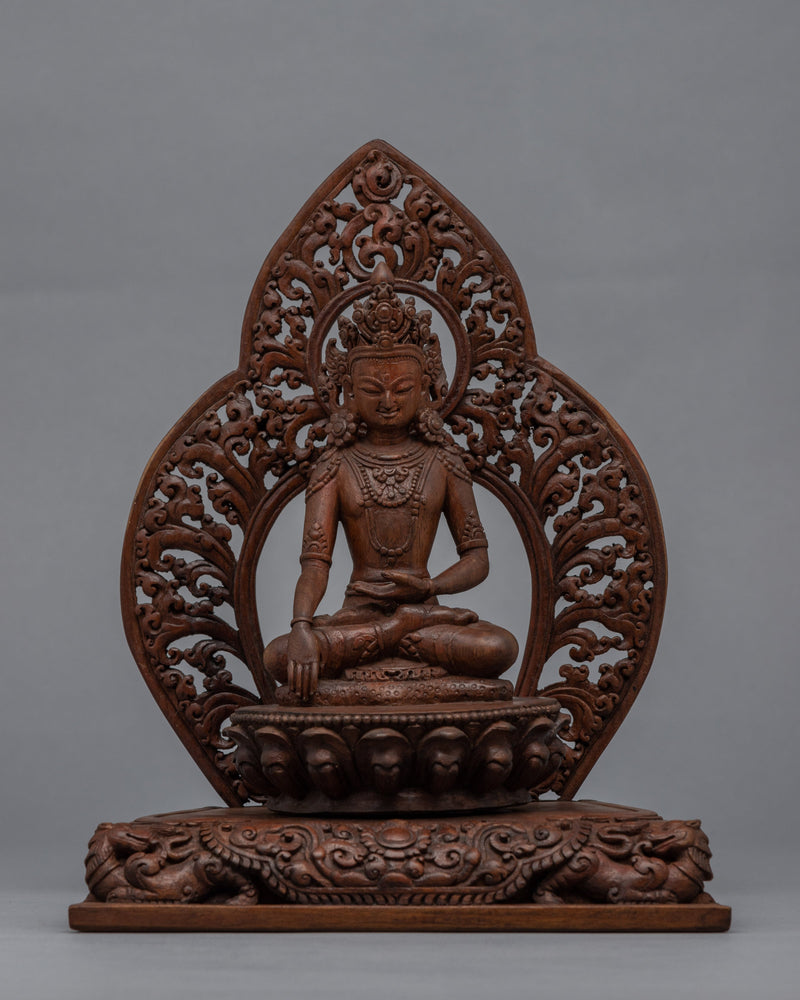 Wooden Shakyamuni Statue | Himalayan Art Work