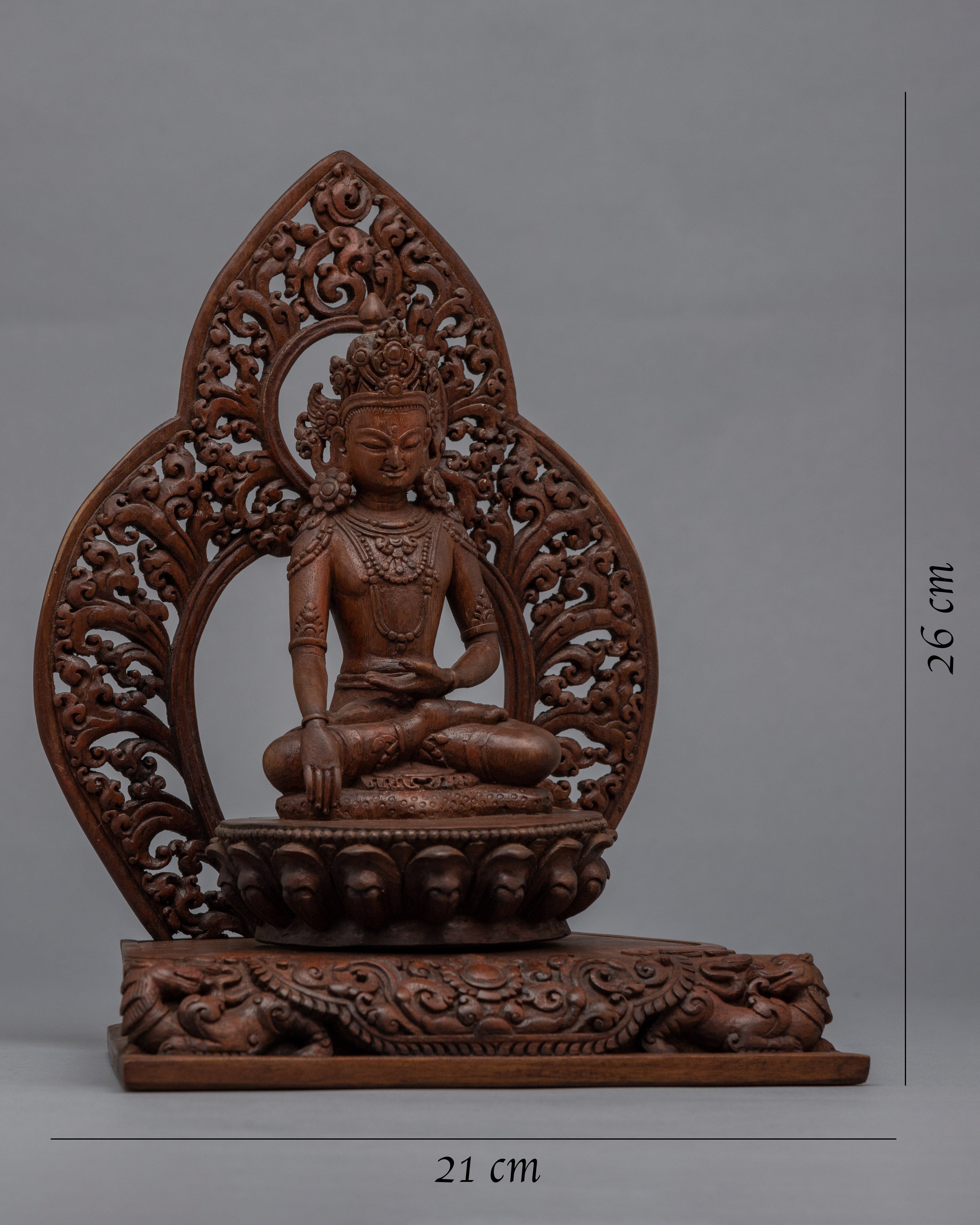 Wooden Shakyamuni Statue | Himalayan Art Work