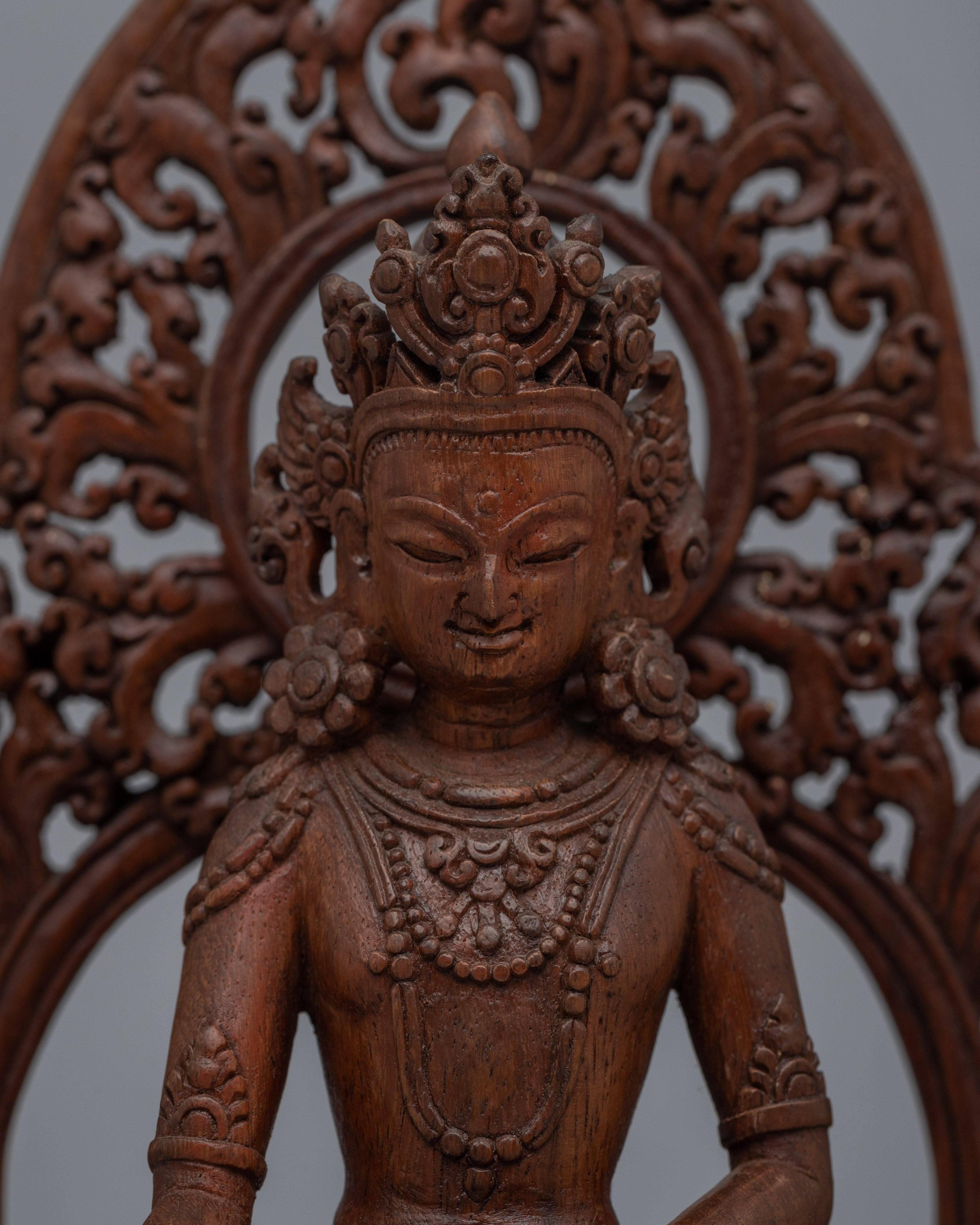 Wooden Shakyamuni Statue | Himalayan Art Work