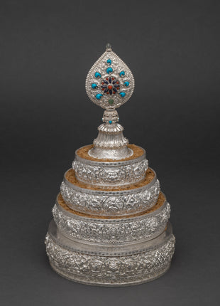 Silver Mandala | Traditional Rice-offering Set