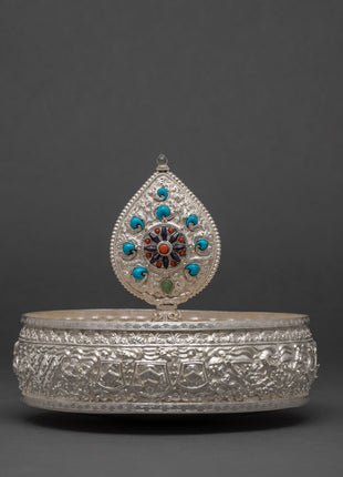 Silver Mandala | Traditional Rice-offering Set