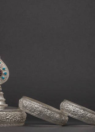 Silver Mandala | Traditional Rice-offering Set