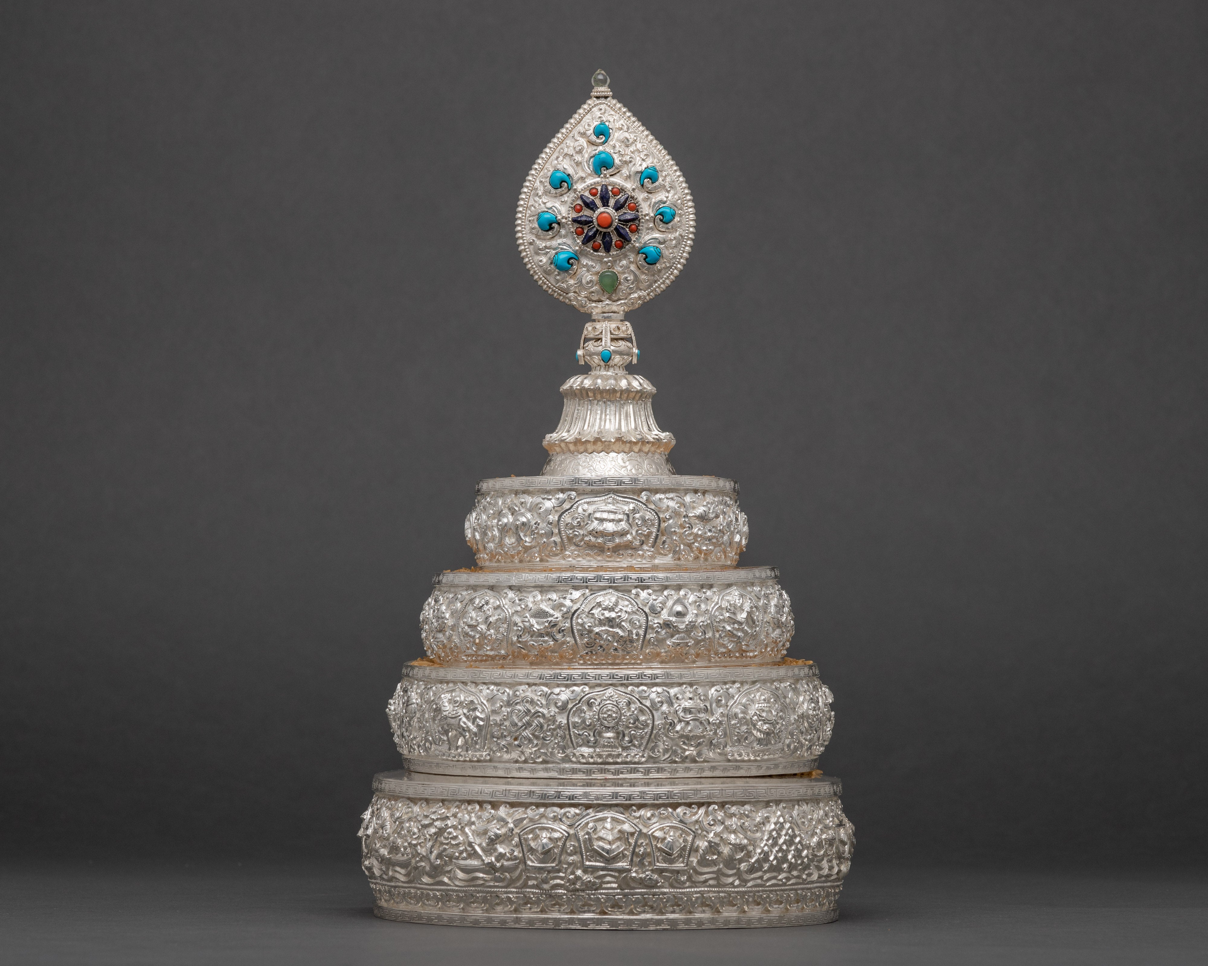 Silver Mandala | Traditional Rice-offering Set