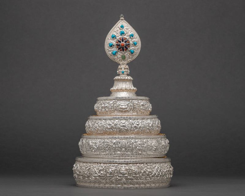 Silver Mandala | Traditional Rice-offering Set