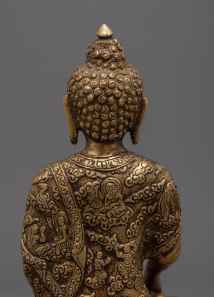 Buddha Shakyamuni Mantra Practice Statue | Handmade Art Collection