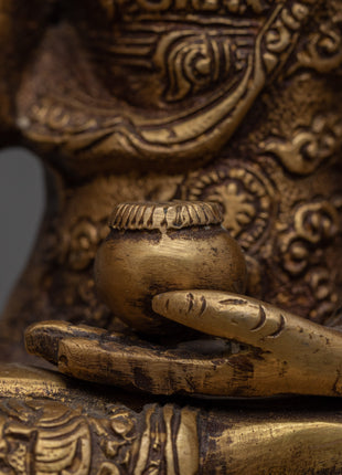 Buddha Shakyamuni Mantra Practice Statue | Handmade Art Collection
