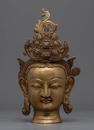 Hand-Carved Buddha Head Statue For Home Decoration | Historical Buddha Figurine As Spiritual Room Decor