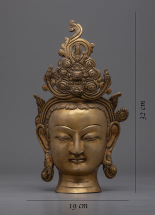 Hand-Carved Buddha Head Statue For Home Decoration | Historical Buddha Figurine As Spiritual Room Decor