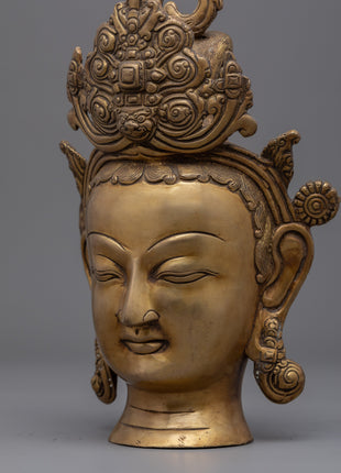 Hand-Carved Buddha Head Statue For Home Decoration | Historical Buddha Figurine As Spiritual Room Decor