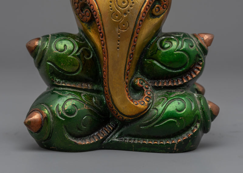 Traditional Copper Statue For Practice Of Mantra Of Ganesha | Hindu Deity Figurine For Ganesh Chaturthi