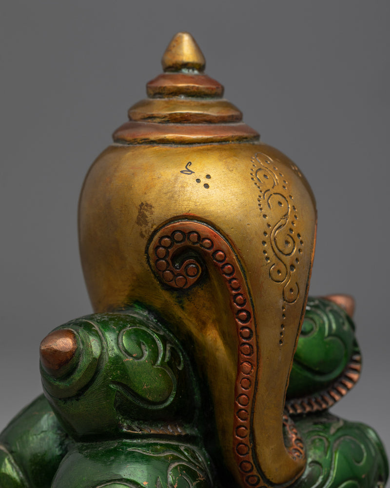 Traditional Copper Statue For Practice Of Mantra Of Ganesha | Hindu Deity Figurine For Ganesh Chaturthi