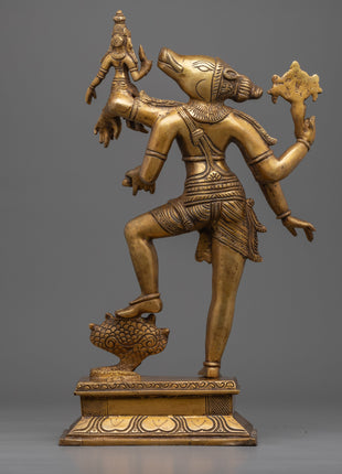 Traditional Copper Statue Of Varaha Avatar Of Vishnu | Lord Vishnu In The Form Of Boar