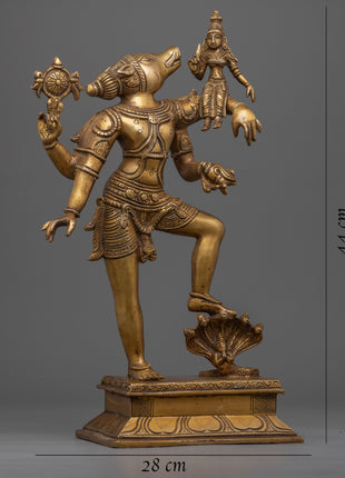 Traditional Copper Statue Of Varaha Avatar Of Vishnu | Lord Vishnu In The Form Of Boar
