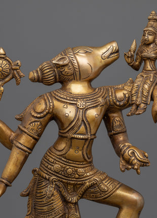 Traditional Copper Statue Of Varaha Avatar Of Vishnu | Lord Vishnu In The Form Of Boar