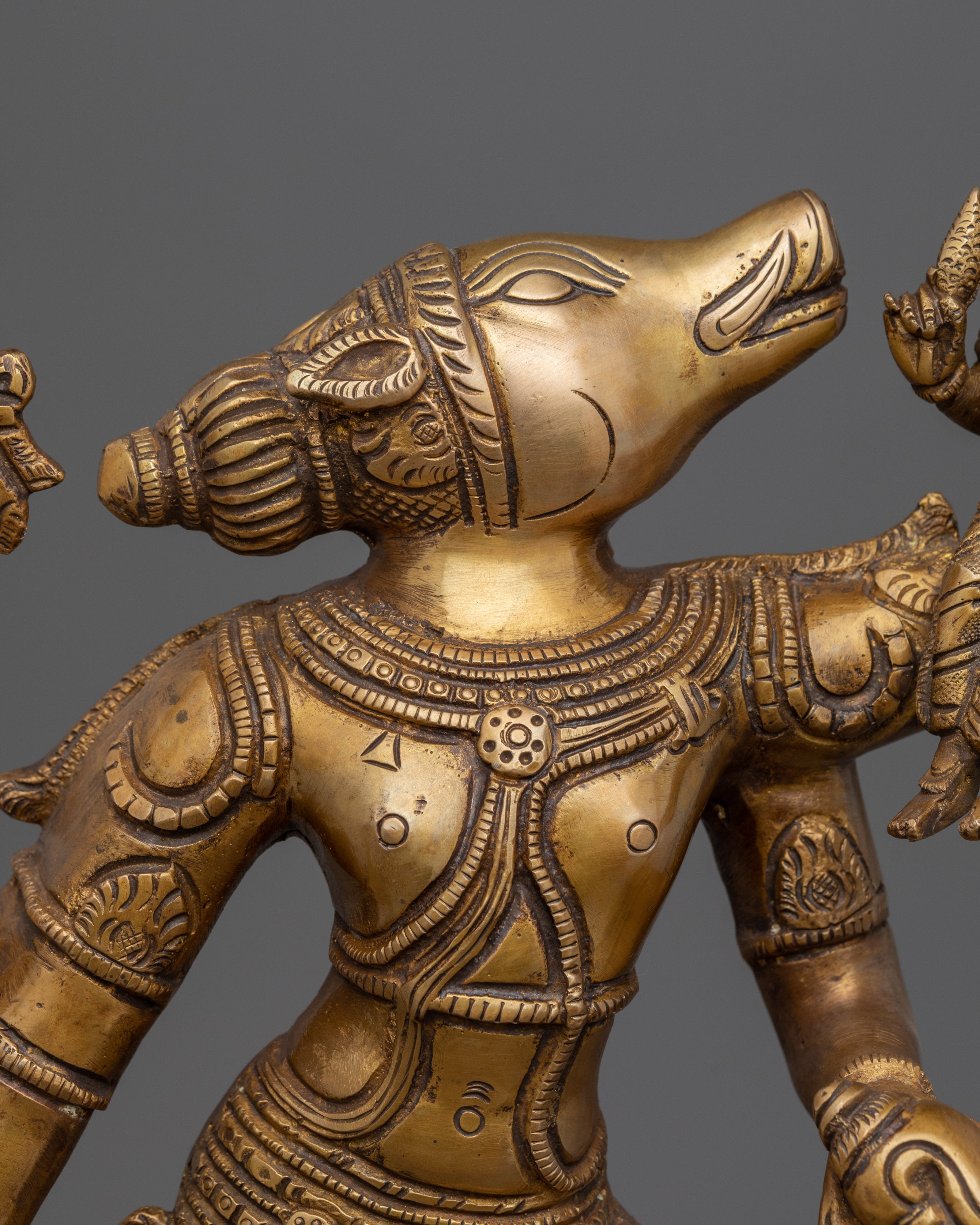 Traditional Copper Statue Of Varaha Avatar Of Vishnu | Lord Vishnu In The Form Of Boar