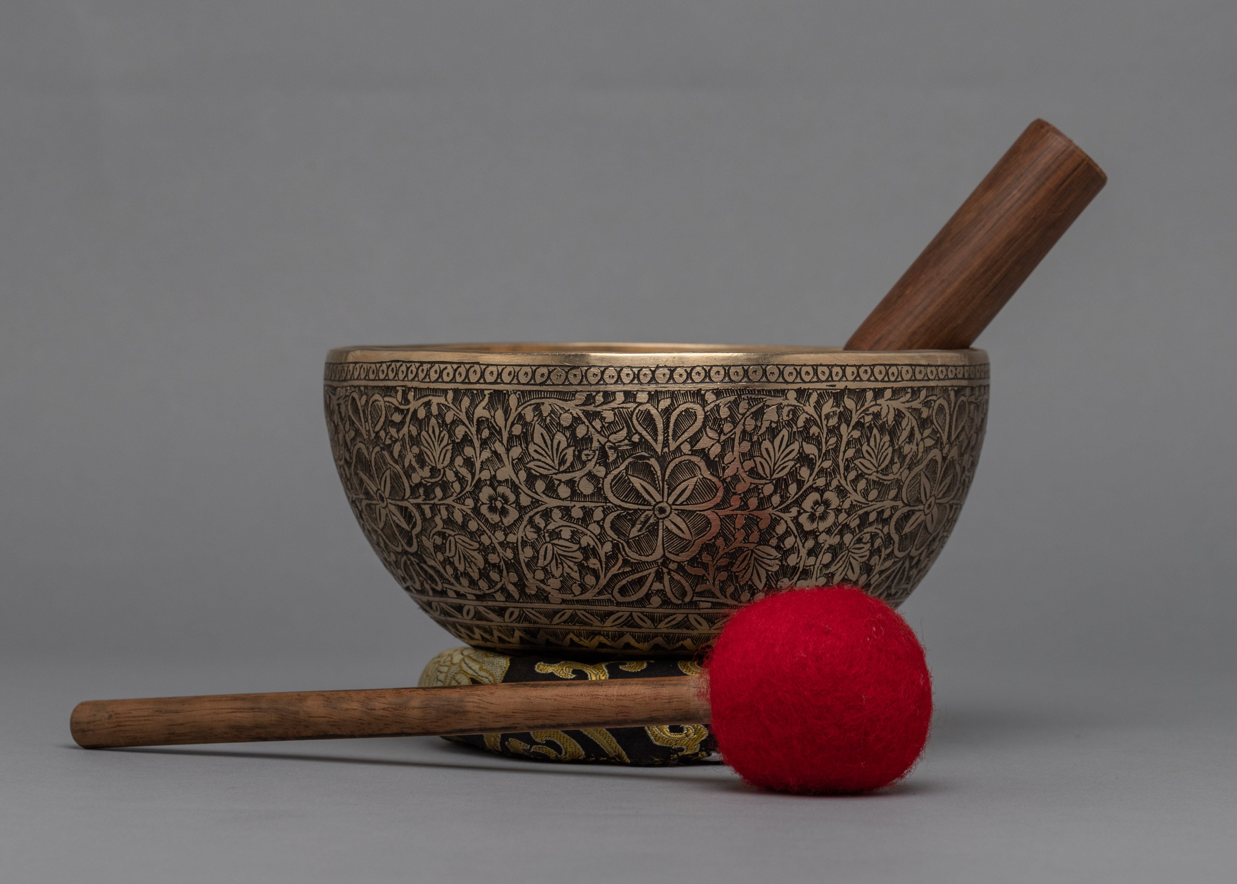 Full Carving Singing Bowl | Flower Design Bowl