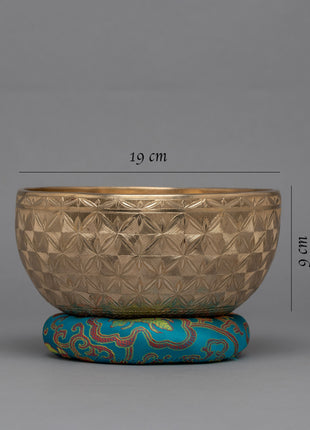 Shiny Carving Singing Bowl | Tibetan Artwork