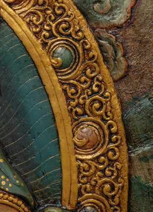 Dzambhala Wooden Thangka | 24K Gold Plating