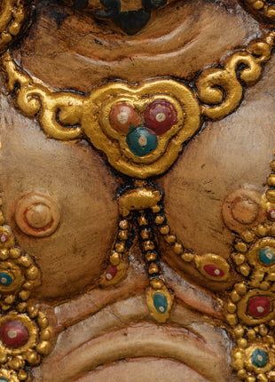 Dzambhala Wooden Thangka | 24K Gold Plating