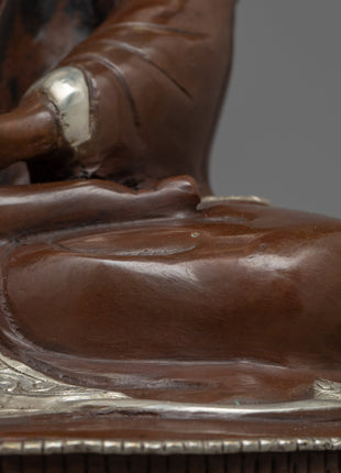 Medicine Buddha Mantra Practice Statue | Silver Plating Statue