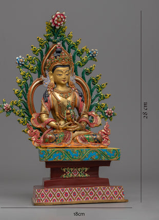 Gold-Gilded Amitayus Buddha Statue For Prayers | Amitayus The Buddha of Eternal Life Artcraft