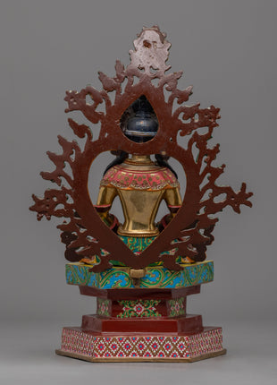 Gold-Gilded Amitayus Buddha Statue For Prayers | Amitayus The Buddha of Eternal Life Artcraft