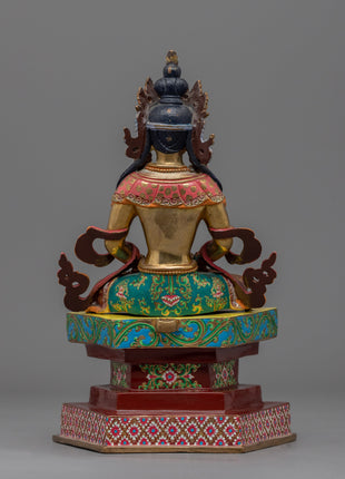 Gold-Gilded Amitayus Buddha Statue For Prayers | Amitayus The Buddha of Eternal Life Artcraft