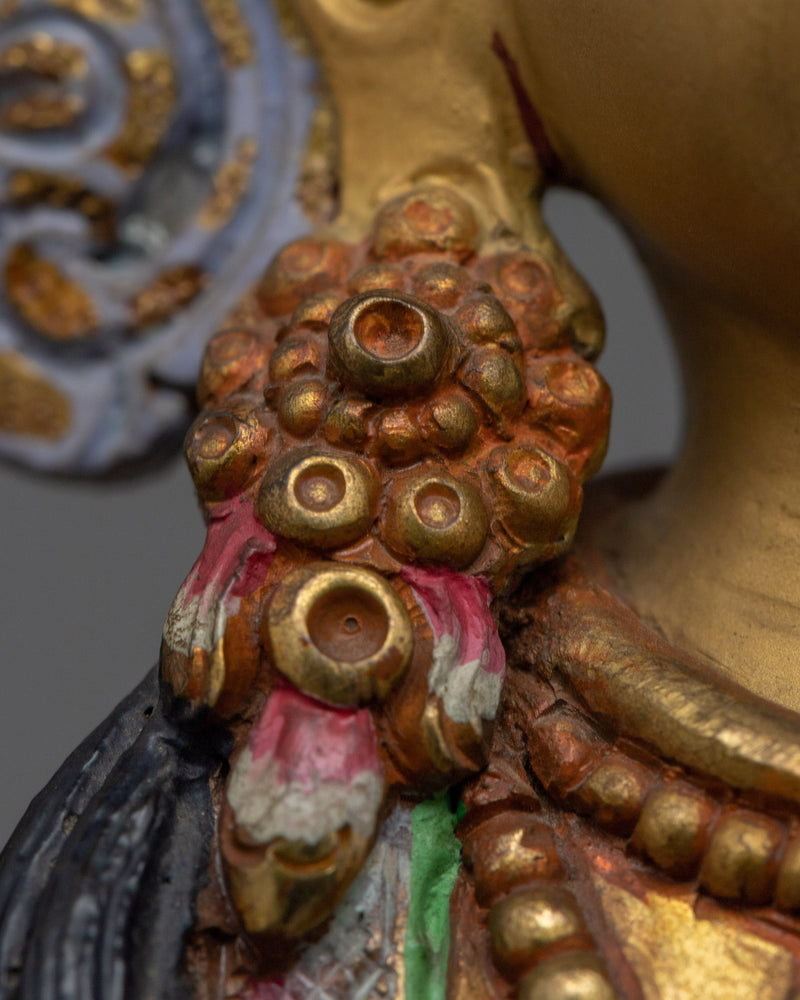 Traditional Himalayan Chenrezig Avalokiteshvara Gold Statue | The Bodhisattva Of Compassion in Buddhism