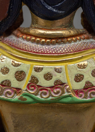 Traditional Himalayan Chenrezig Avalokiteshvara Gold Statue | The Bodhisattva Of Compassion in Buddhism