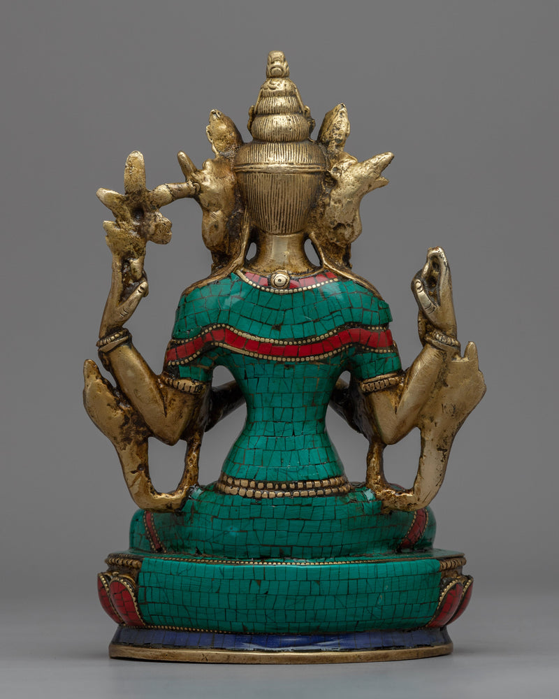 Tibetan Bodhisattva 4 Armed Chenrezig Statue | Avalokiteshvara, The Bodhisattva Of Compassion Artwork