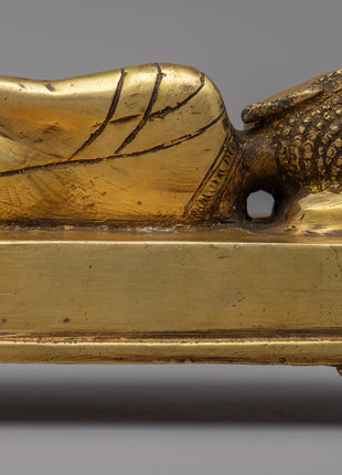 Traditional Hand-Craved Sleeping Buddha Statue | Historical Buddha Reclining Posture Artwork