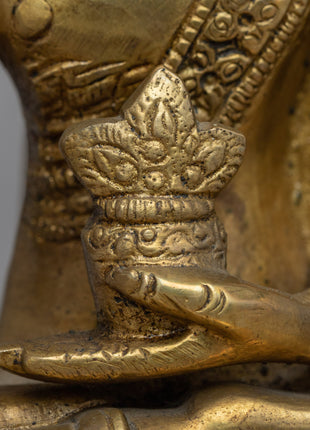Brass Buddha Statue | Shakyamuni Buddha Sculpture for Meditation