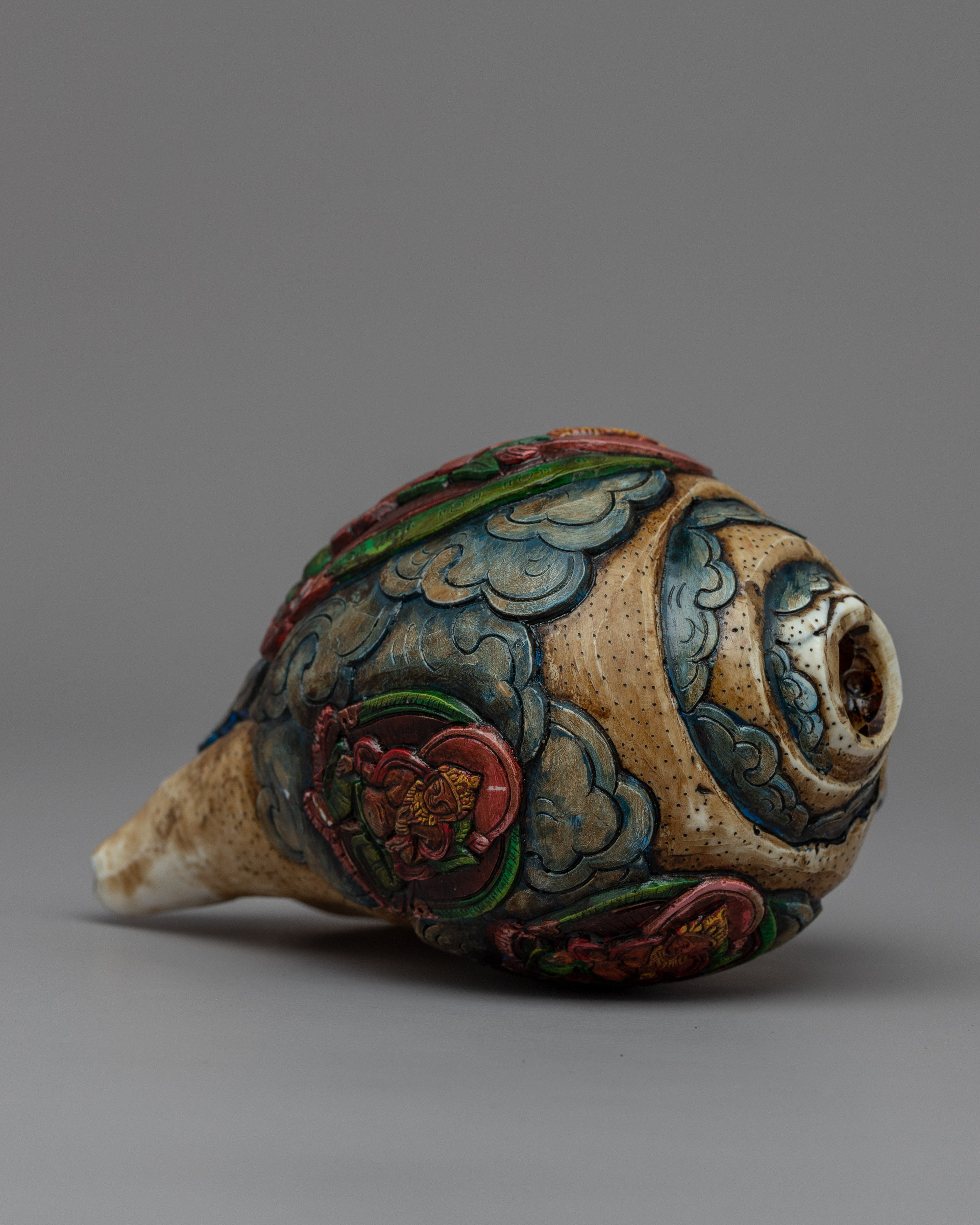 Buddhist Conche Shell | Deity Carved Sankha